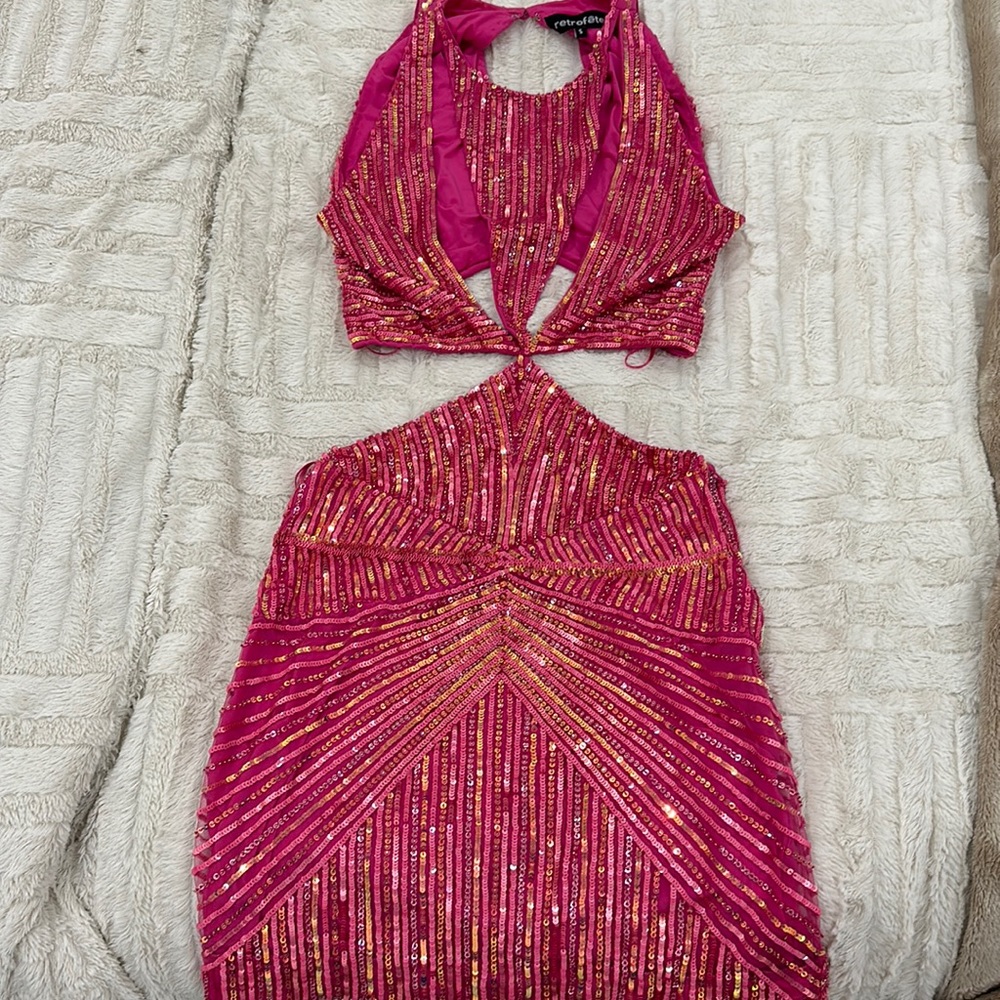 Retrofete Pink Sequin dress